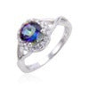 Vintage Natural Emerald Ring s925Sterling Silver Inlaid Sapphire Ring Colorful Gemstone Ring Summer
