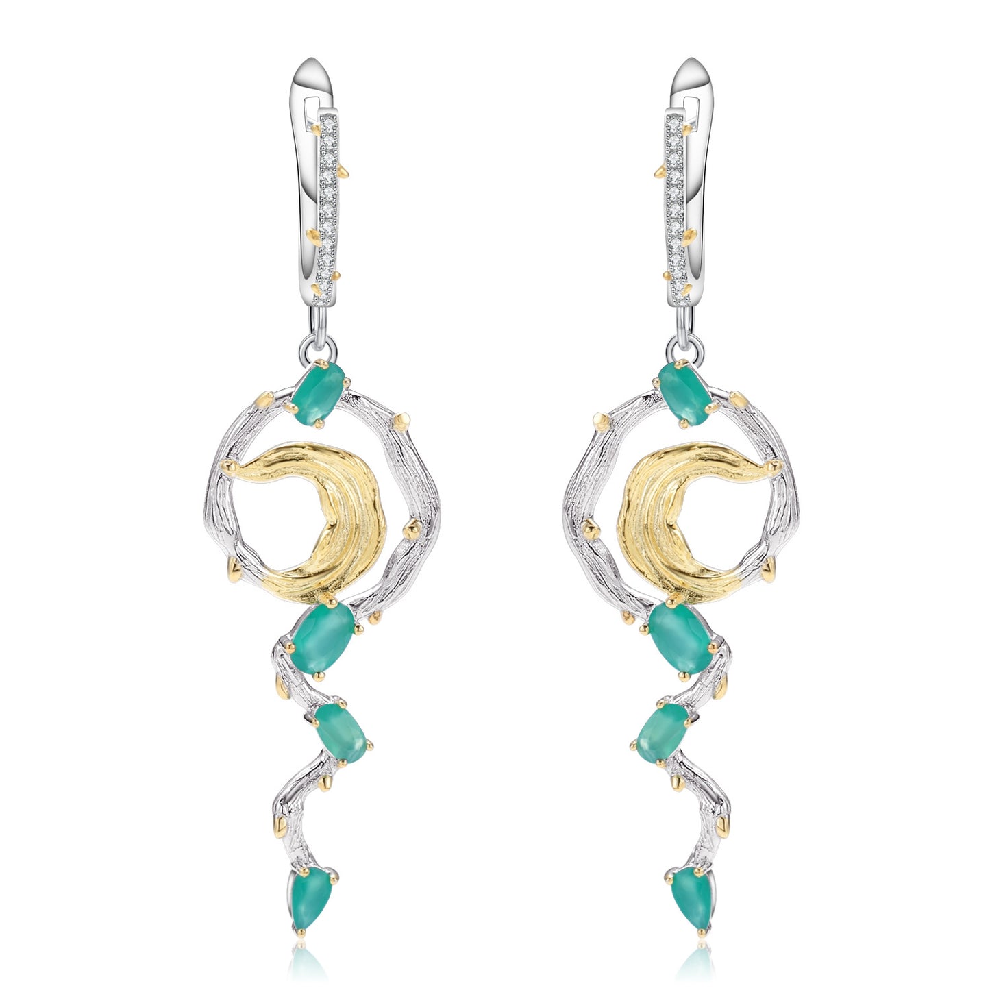 Secret Garden Series Designer High-End Natural Gemstone Jewelry Set Rings, Earrings, Pendants