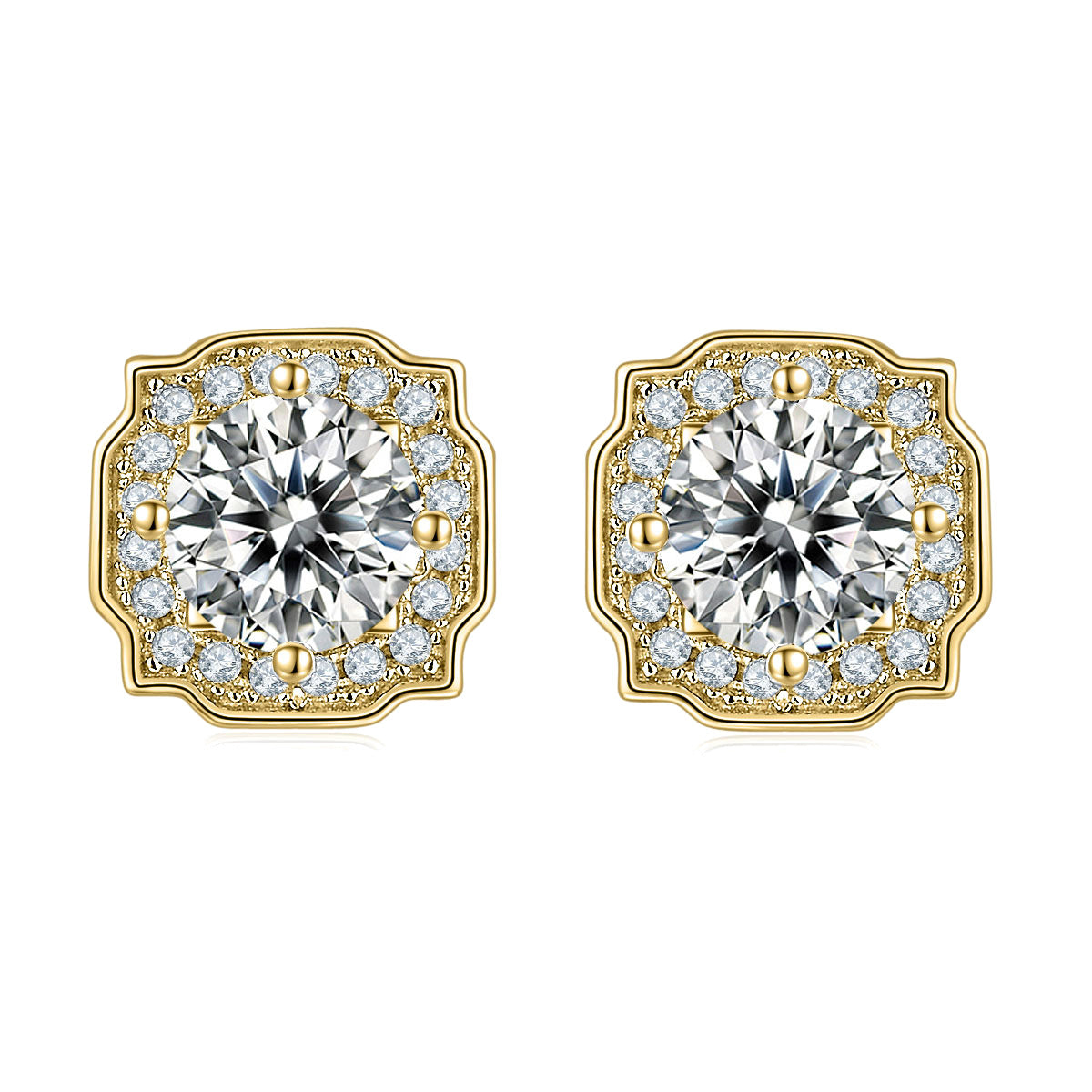 9/10/14/18k Gold0.5ct Moissanite Earrings Light Luxury Fashion Rose Gold Yellow Gold Earrings Summer Jewelry