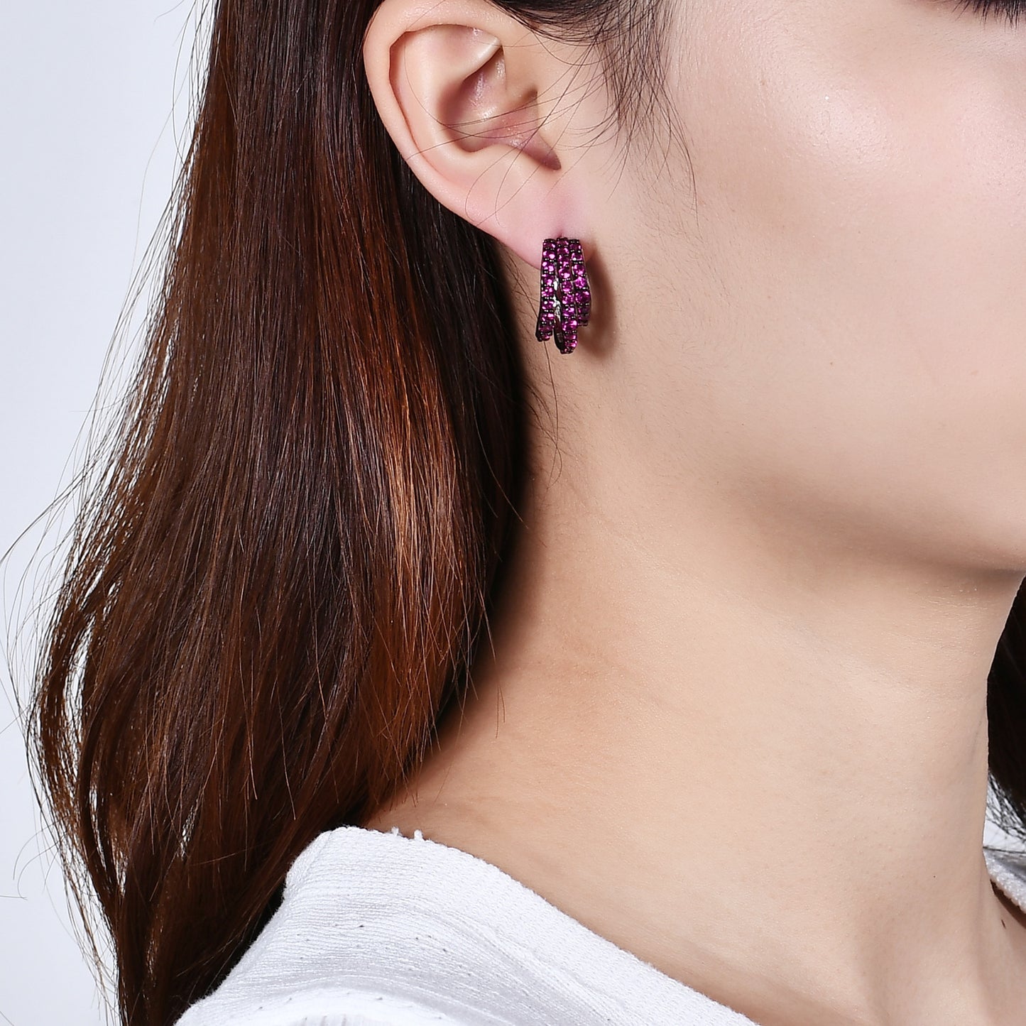 Unique Rings and Earrings s925Sterling Silver Inlaid Cultivated Ruby Earrings Open Ring Jewelry Set for Women