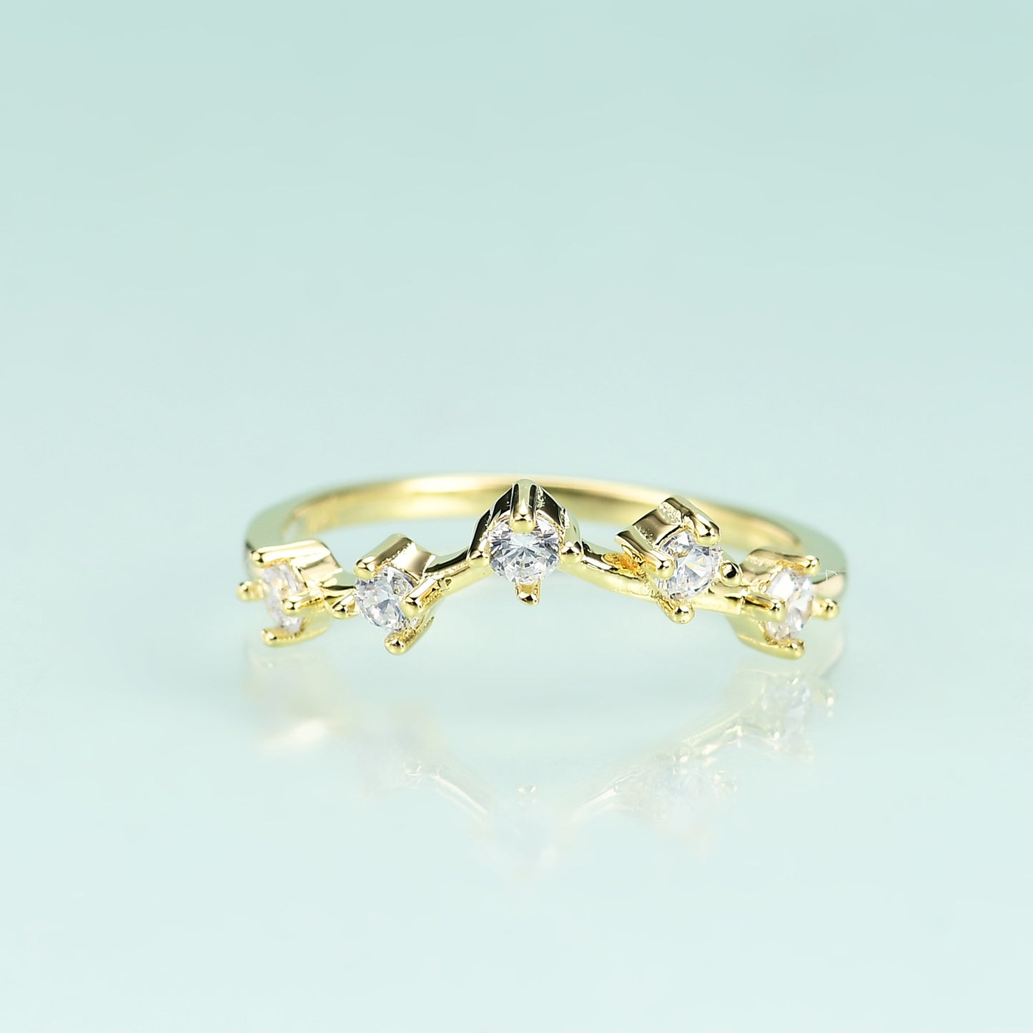 S925Sterling Silver Inlaid5A Zircon Ring Luxurious Fashion Simple Fresh Style Gemstone Plated14k Gold ring