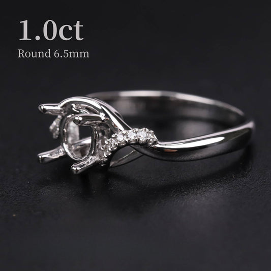 Classic Simple Exquisite Craftsmanship1Carat Round Micro Pave Ring Full Body9/10/14/18k White Gold Diamond Ring Platinum Setting