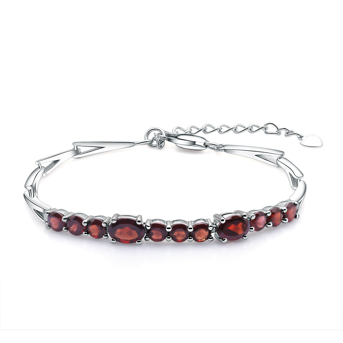 Factory Direct Supply New Design Natural Garnet Bracelet Fashionable Natural Gemstones s925Silver bracelet