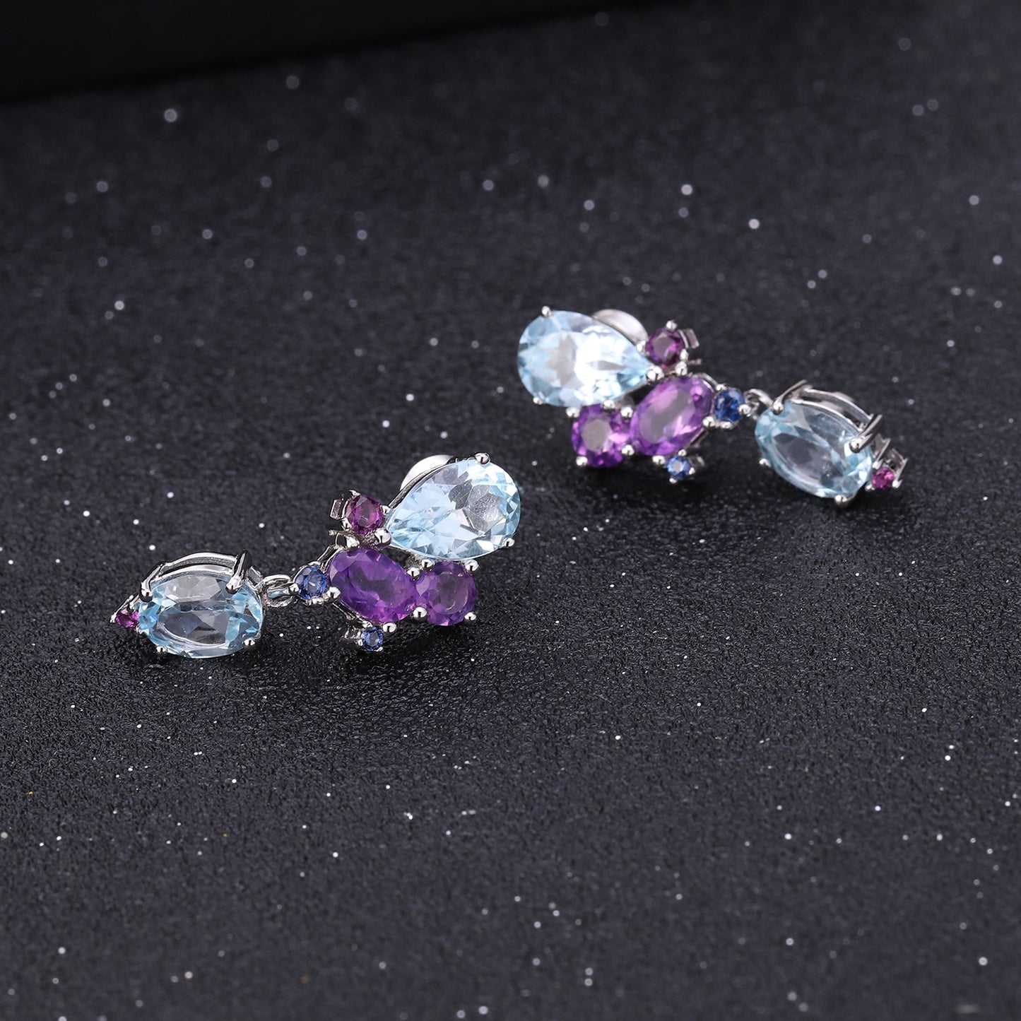 Luxurious Designer Gemstone Earrings Elegant Banquet Matching s925Silver Natural Topaz Earrings Drop Earrings