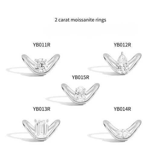 High Quality s925Sterling Silver Ring Wedding Band Direct Sale Low Price Source2Carat Moissanite Ring