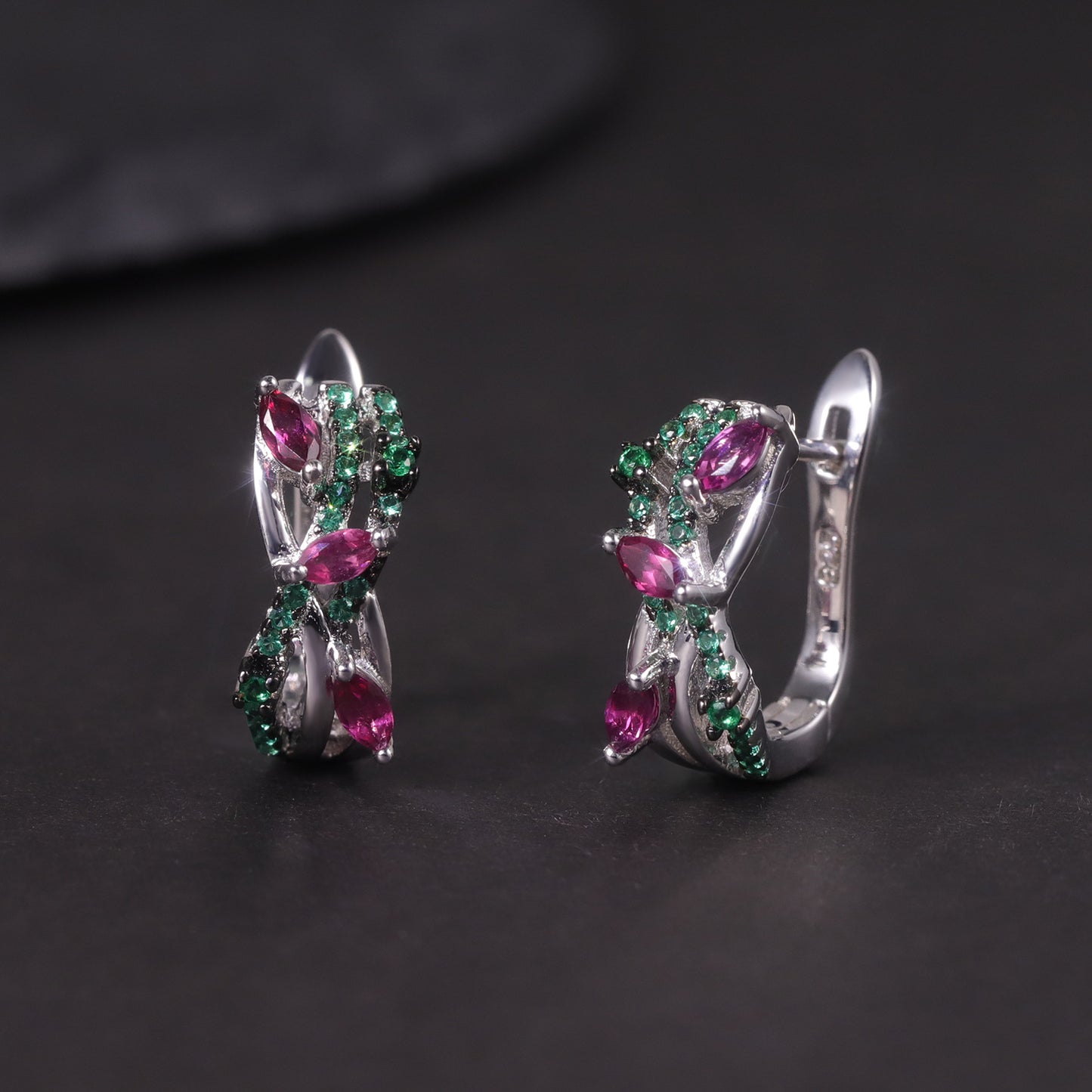 New Design Sense Natural Topaz Earrings s925Silver Cluster Garnet Peridot Amethyst Gemstone Earrings