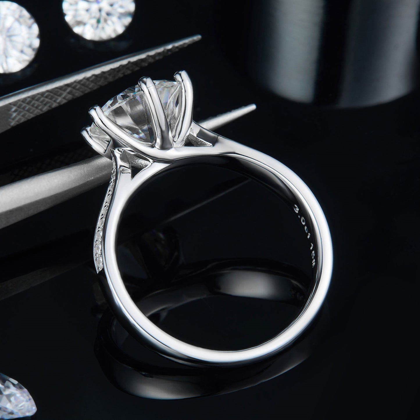 GRA Certificate Moissanite2ct3Luxurious Carat Ring925Silver Starlight Queen Large Carat Moissanite Gemstone Ring