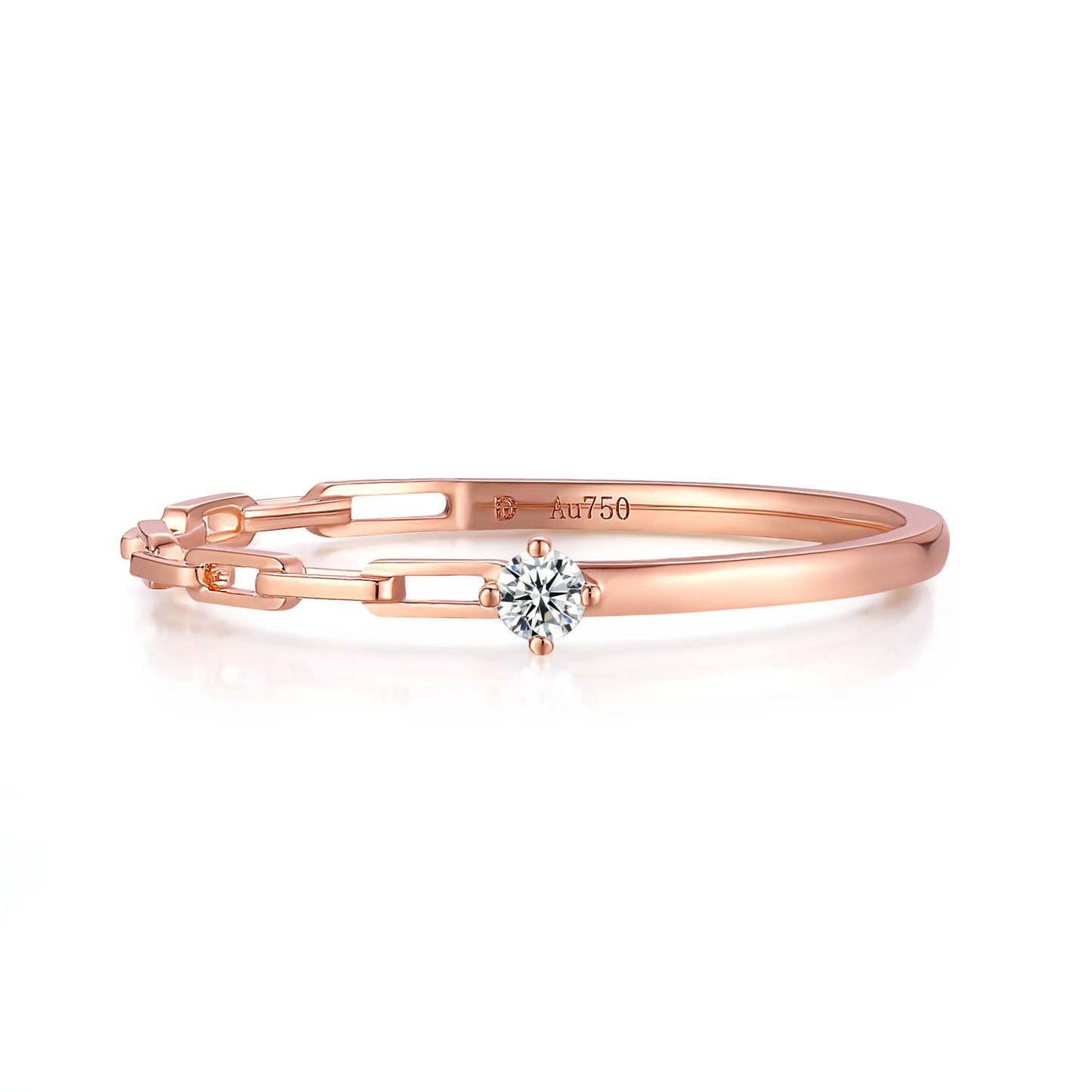 Special-interest design18k Gold Inlaid Cultivated Diamond Ring Hollow Rose Gold Crushed Diamond k Gold Ring with Fine Personality