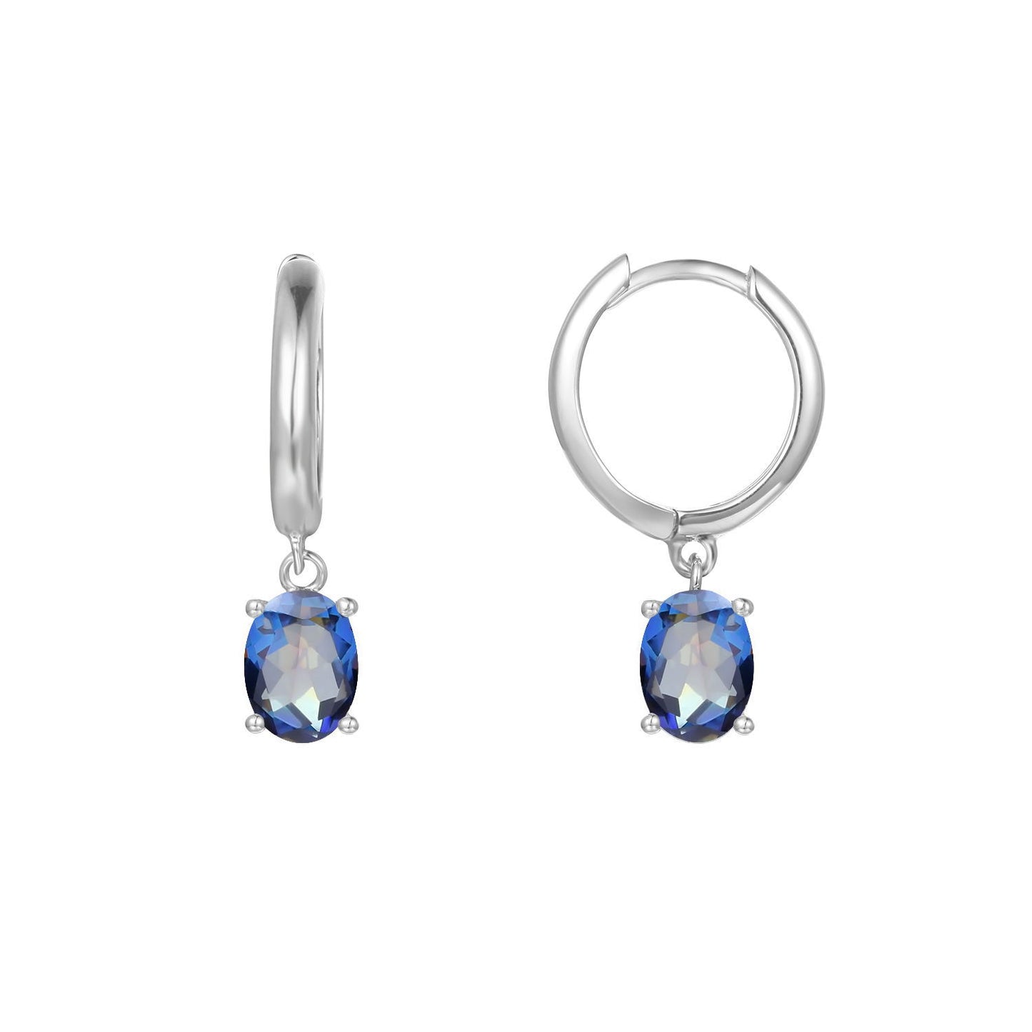 Minimalist Luxury Natural Gemstone Earrings Fashionable Personality s925Silver Inlaid Topaz Earrings Studs