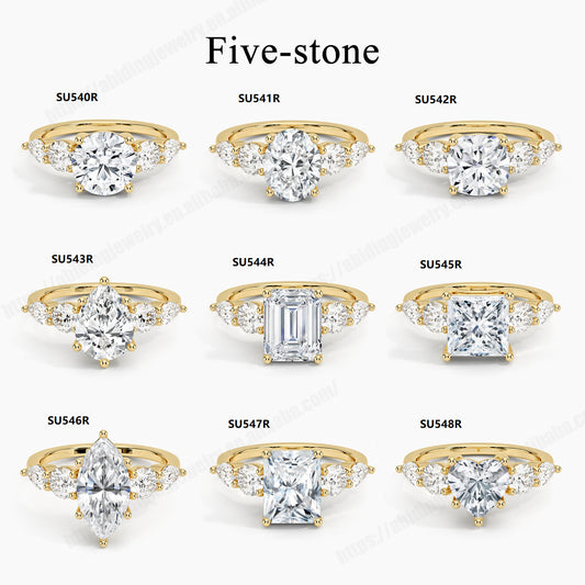 Luxurious Gold Ring18k Gold Inlaid with Moissanite1Carat Wedding Ring with a Sense of Sophistication9/10/14k Gold Ring Setting Blank