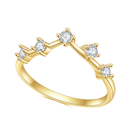 S925Sterling Silver Inlaid5A Zircon Ring Luxurious Fashion Simple Fresh Style Gemstone Plated14k Gold ring
