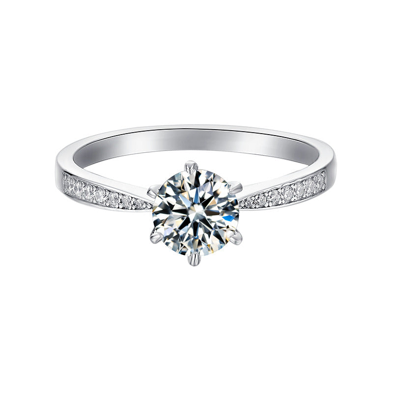 Fashion Moissanite Ring for Women s925Sterling Silver Inlaid1Carat Moissanite Ring High Quality Wedding Ring