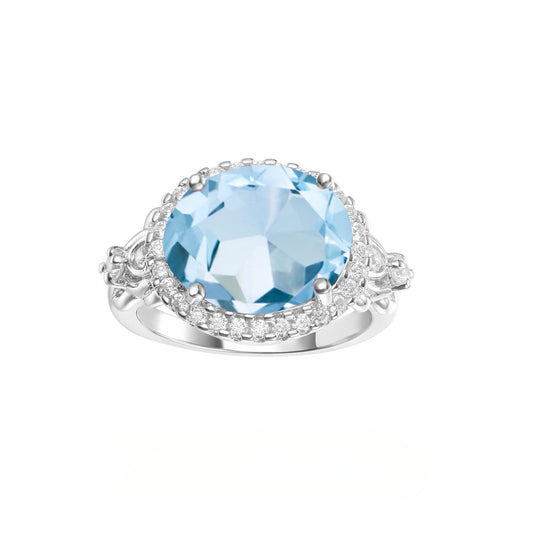 Luxurious Design s925Silver Inlaid Natural Topaz Ring High-end Jewelry Natural Gemstone Ring