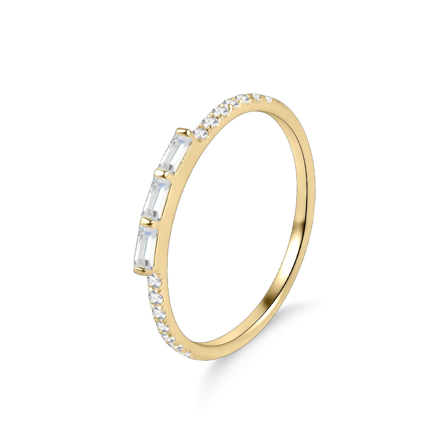 Casual Style Versatile Gold-Filled Ring s925Sterling Silver Moissanite Gold Dawn Series Ring Thin Export