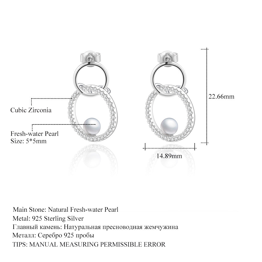 New arrivalAccessible Luxury Natural Pearl Jewelry Suit 925Silver Earrings Pendant Fashionable Elegant Freshwater Pearl Necklace