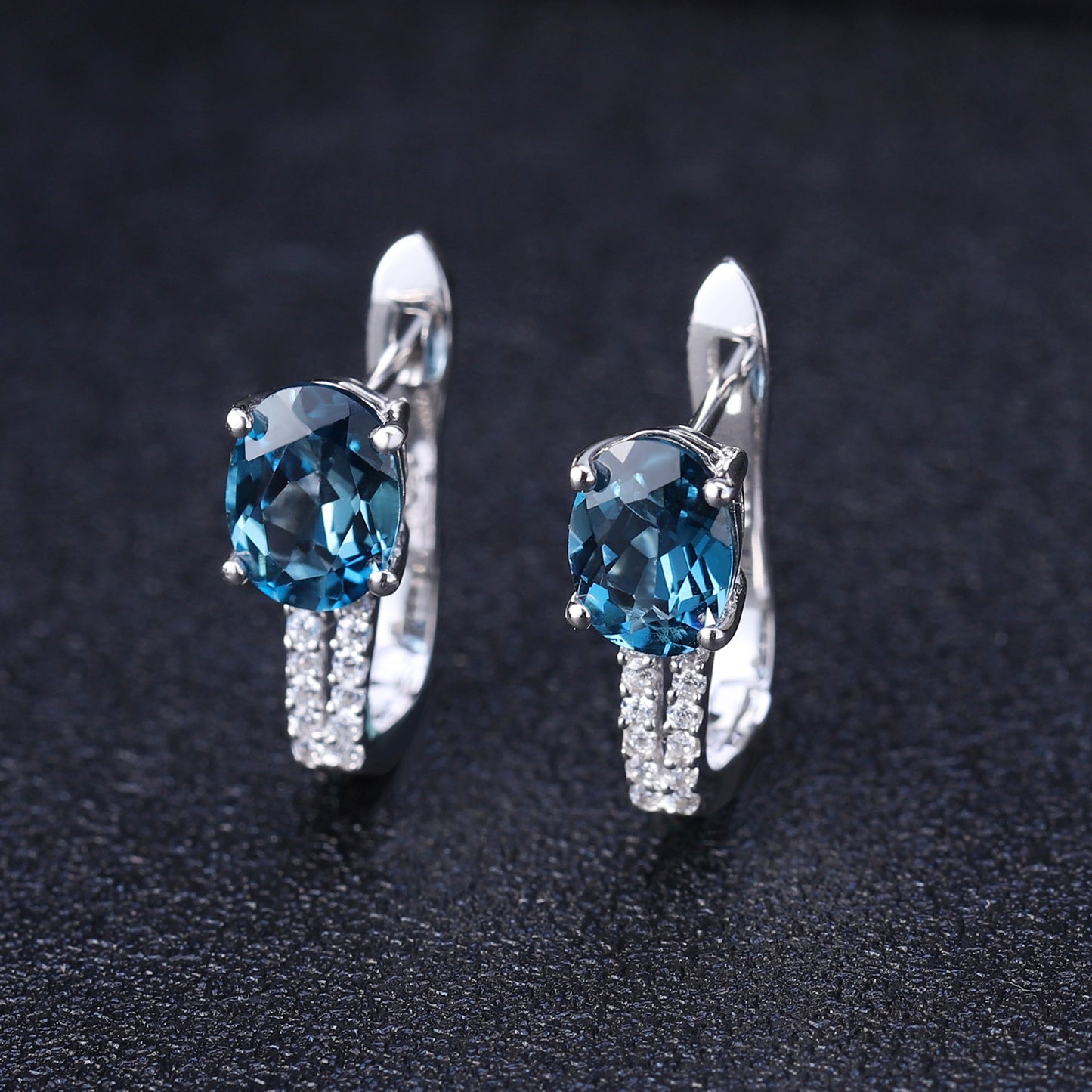 Fashion Natural Topaz Stud Earrings Jewelry Hot Sale s925Sterling Silver Colorful Gemstone Earrings