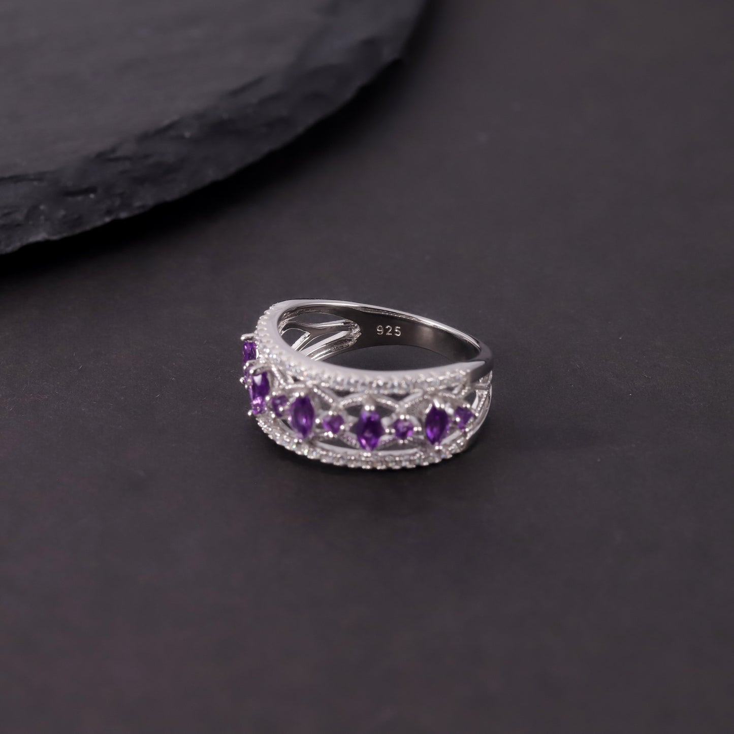 Vintage Style Natural Topaz Ring s925Silver Cluster Inlaid Crystal Garnet Luxurious Designer Ring for Women