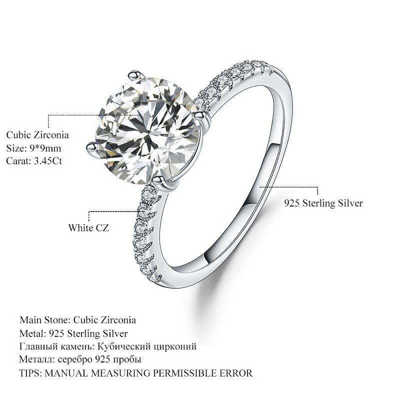 Fashionable Light Luxury Personality Gemstone Ring Seiko Inlaid with Natural Gemstone Amethyst s925Silver Rings Wholesale