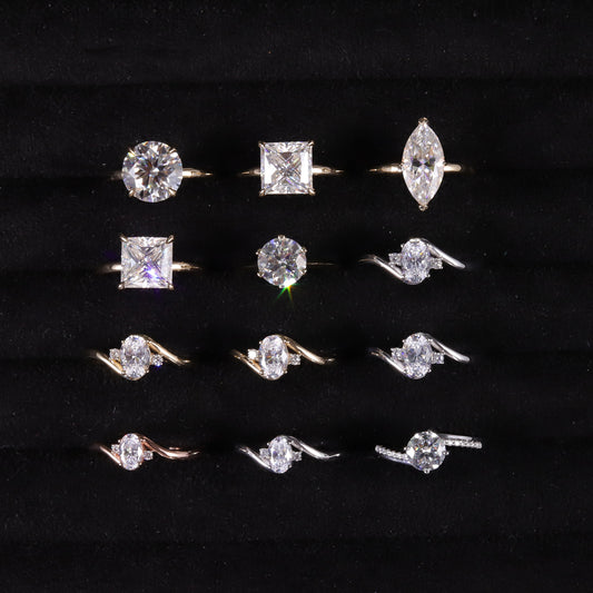 Minimalist High-Quality Brilliance4Carat Moissanite Wedding Ring Main Stone Pure9/10/14/18k Gold Ring