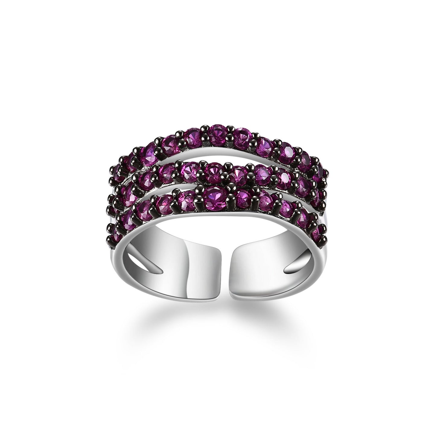 Unique Rings and Earrings s925Sterling Silver Inlaid Cultivated Ruby Earrings Open Ring Jewelry Set for Women
