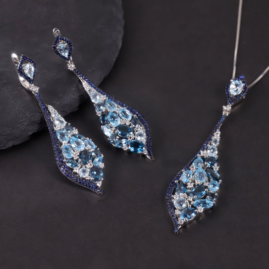 Unique Niche Natural Topaz Necklace s925Sterling Silver Pendant with Brown Crystal Hot Sale