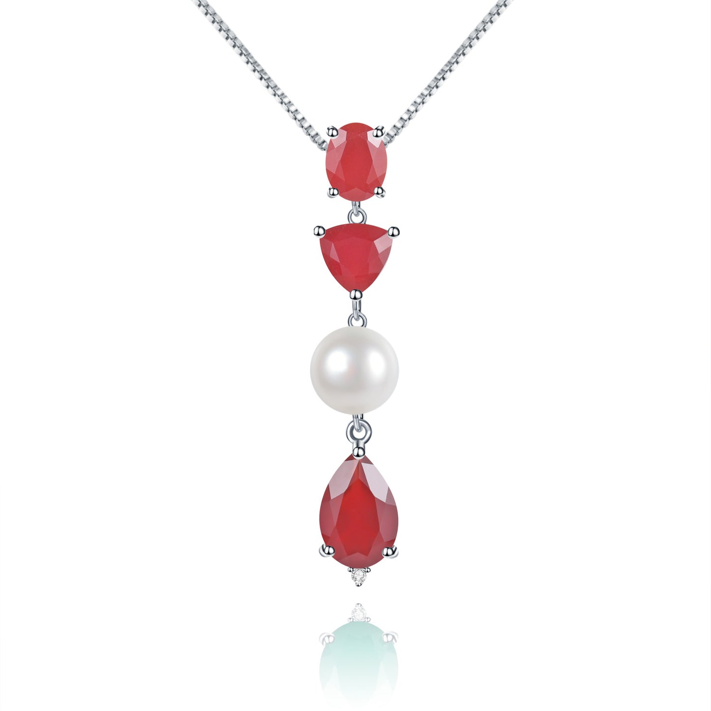 Luxurious and Unique Jewelry Natural Pearl Pendant Advanced Sense s925Silver Color Gemstone Green Agate Necklace Pendant