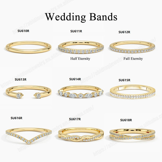 Fashion18K Gold Platinum Ring Thin9/10/14K Gold Inlaid with Moissanite V High-end Feel Real Gold Ring Plain Band