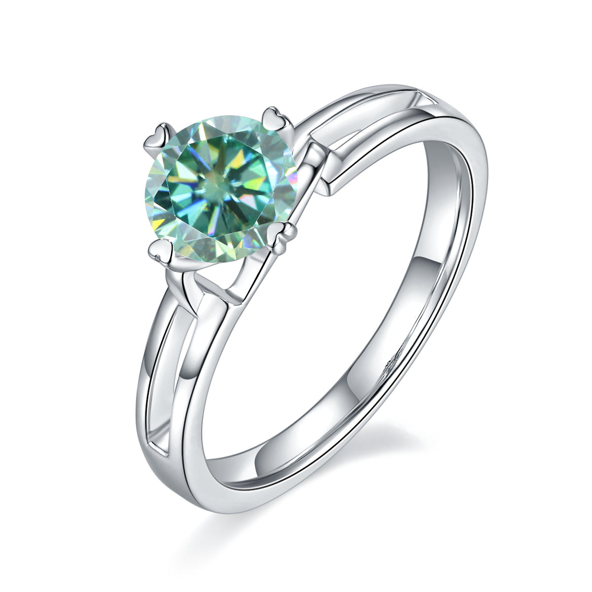 Green Moissanite1Carat Twist Arm Butterfly Ring Set GRA Certificate of Light Luxury Fashion s925Silver Gemstone Ring