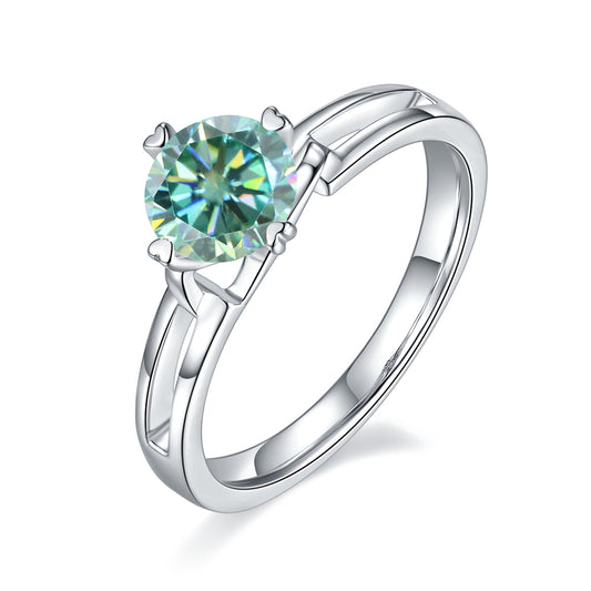 Green Moissanite1Carat Twist Arm Butterfly Ring Set GRA Certificate of Light Luxury Fashion s925Silver Gemstone Ring
