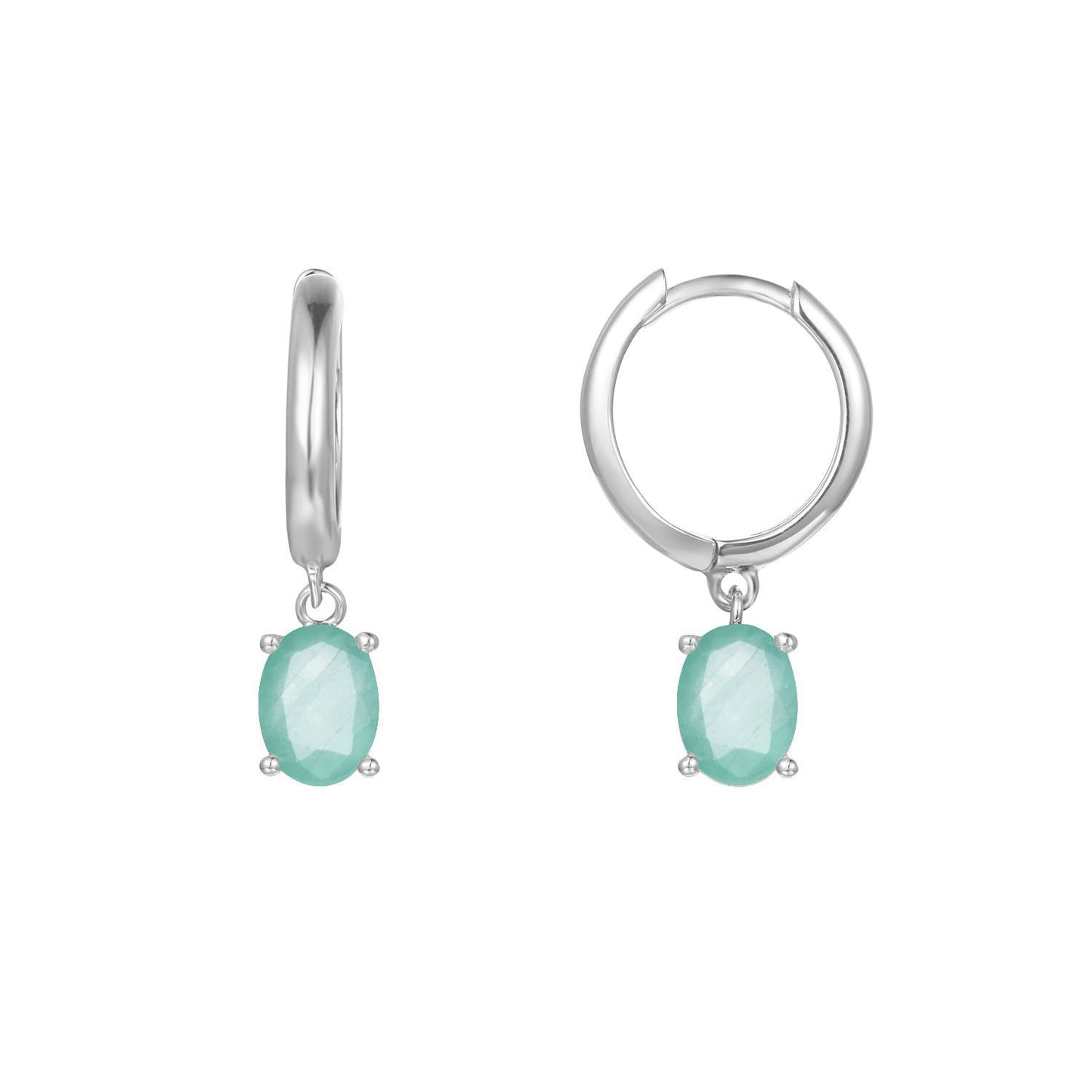 Minimalist Luxury Natural Gemstone Earrings Fashionable Personality s925Silver Inlaid Topaz Earrings Studs