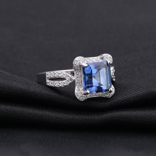 Luxurious Retro Fashion Colorful Crystal Ring with a Unique High-end Feel s925Silver Inlaid Colorful Gemstone Ring