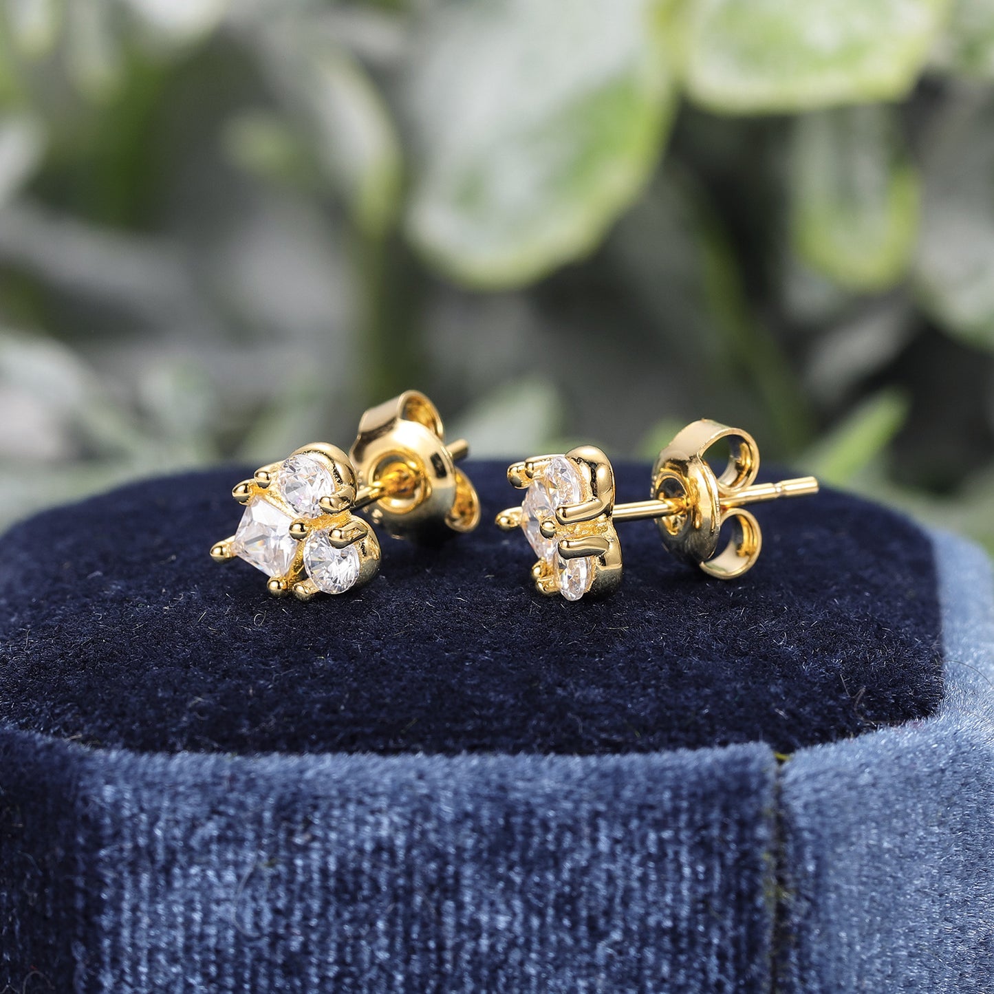 Moissanite Earrings Exquisite Versatile Commuting Simple Full Body10/14/18k White Gold Rose Gold Yellow Gold Earrings