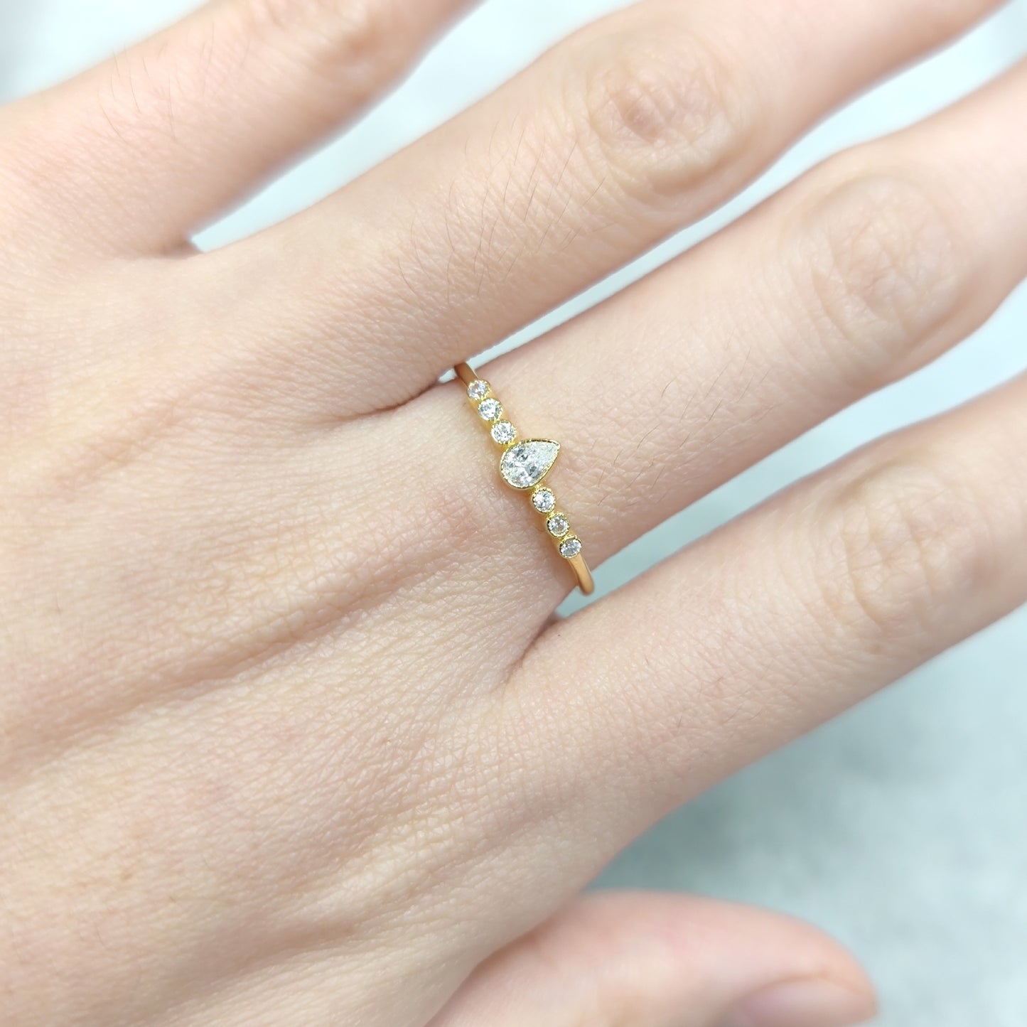 Business Style Commuter Ring Golden Dawn Series s925Sterling Silver Inlaid Moissanite Ring Thin Men and Women Can Be Stacked