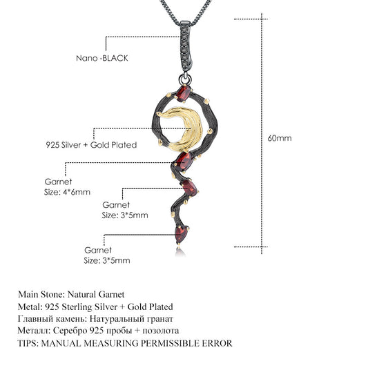 Secret Garden High-End Pendant Natural Style Designer Edition s925Sterling Silver Natural Gemstone Necklace Pendant