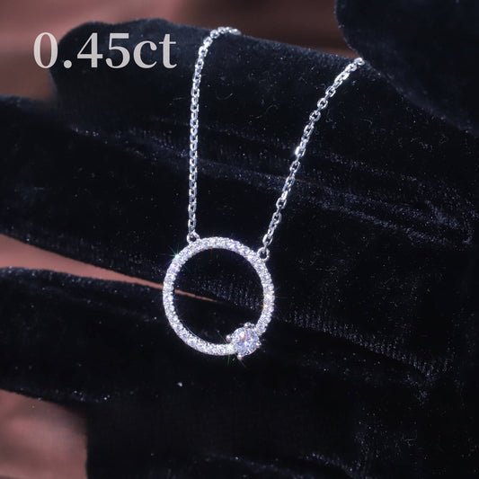 Minimalist Elegant Light Luxury Jewelry Full Body9/10/14/18k White Gold Clavicle Chain Crushed Diamond Cultivated Diamond Necklace