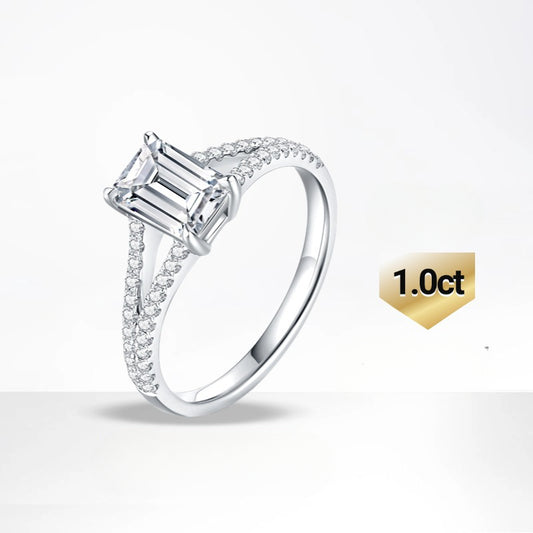Fashion High Version18k Gold Inlaid Cultivated Diamond Engagement Ring1Carat Genuine Diamond White Gold Ring k Gold Ring Foreign Trade