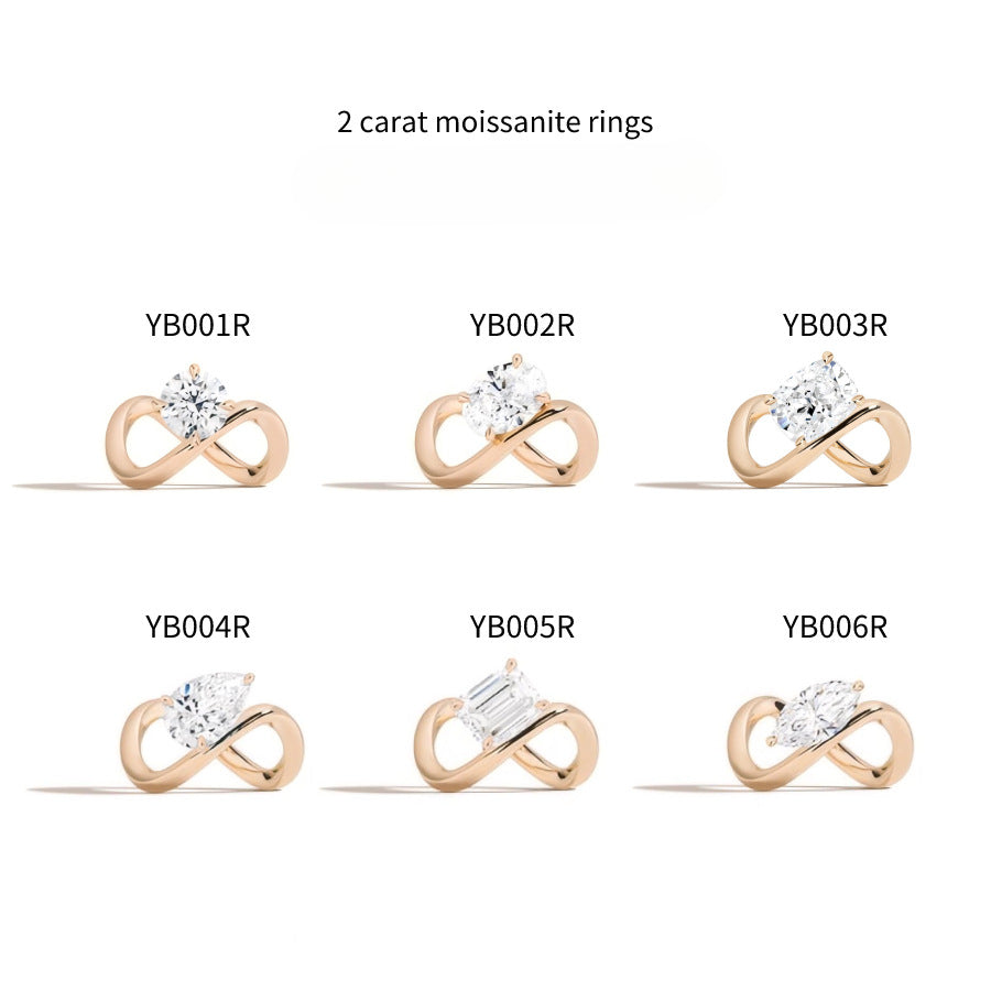 High-end Design Sense Ring Customization2Carat Emerald Marquise Shape s925Sterling Silver Moissanite Ring