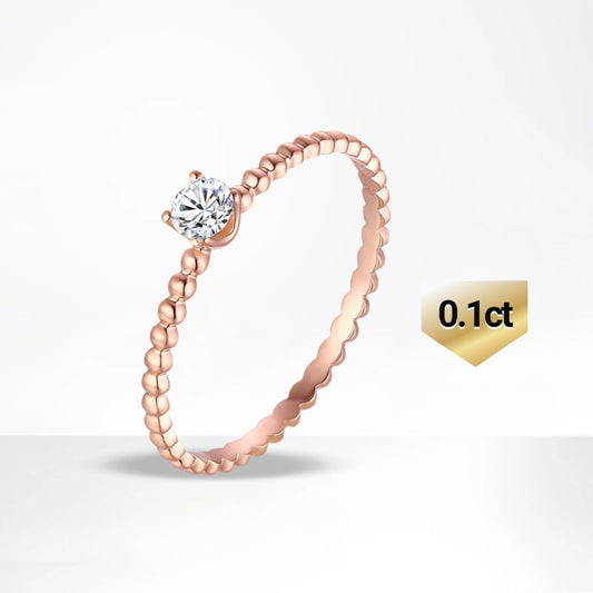 Exquisite18k Gold Inlaid Cultivated Diamond Ring0.1ct Twist Ring Arm Rose Gold Diamond k Gold Ring Tail Ring