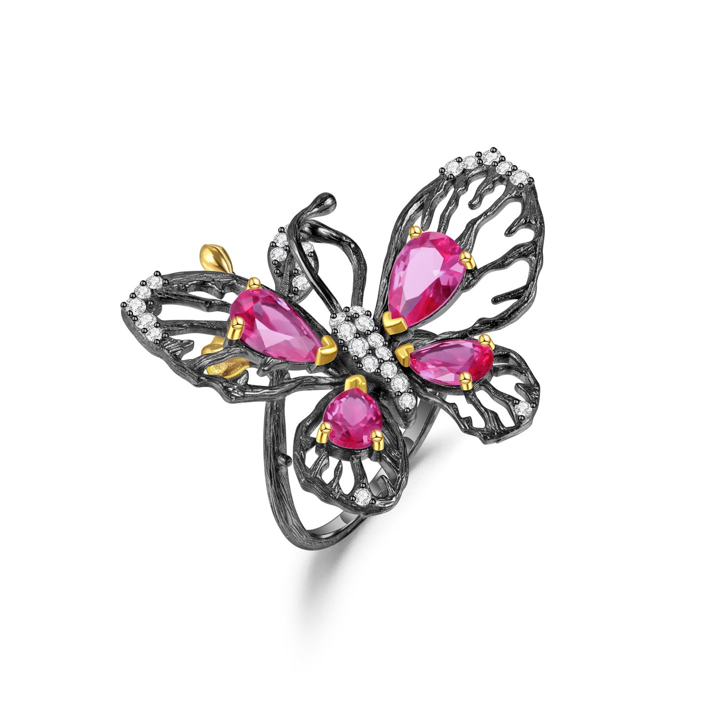 Designer Natural Garnet Butterfly Pendant Luxurious High-end Feel s925Silver Natural Gemstone Necklace Pendant
