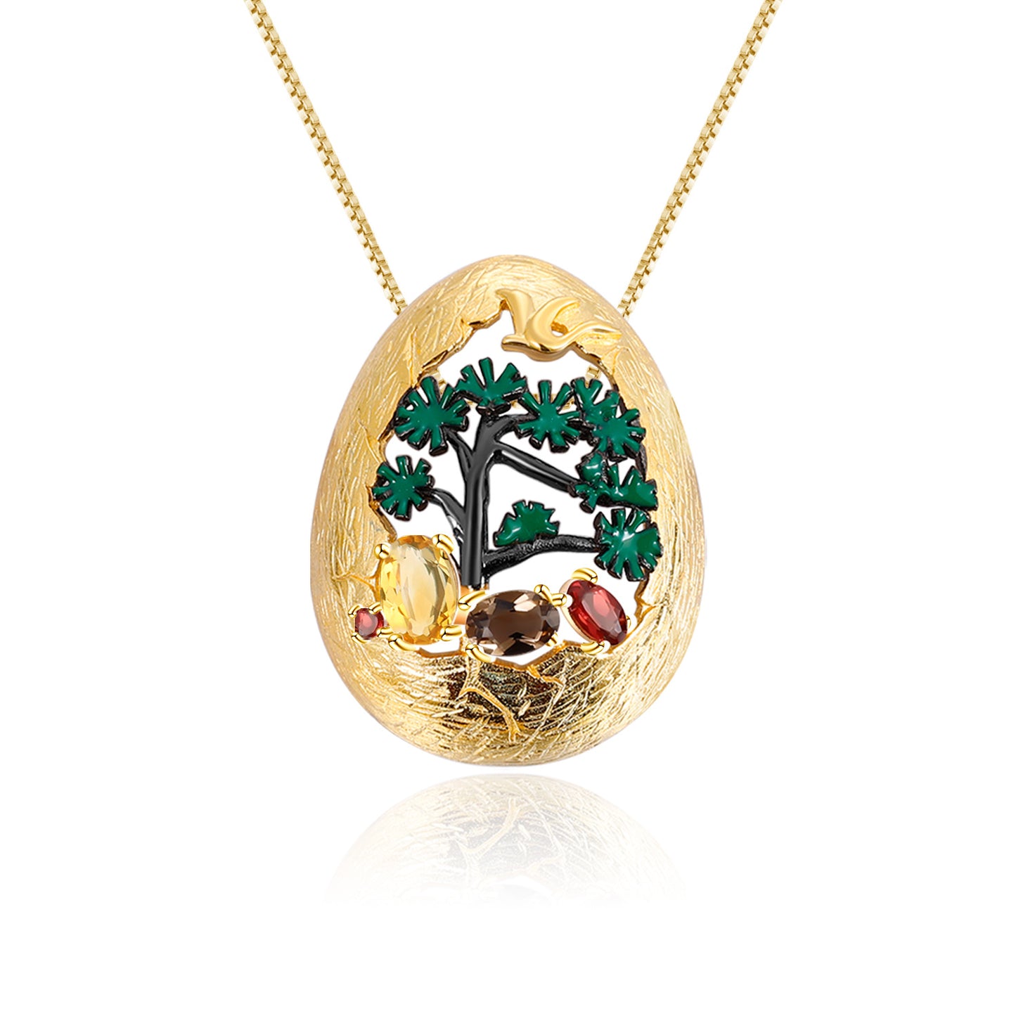 Designer Style High-End Personality Natural Gemstone Pendant with Natural Wind Design s925Silver Natural Gemstone Pendant