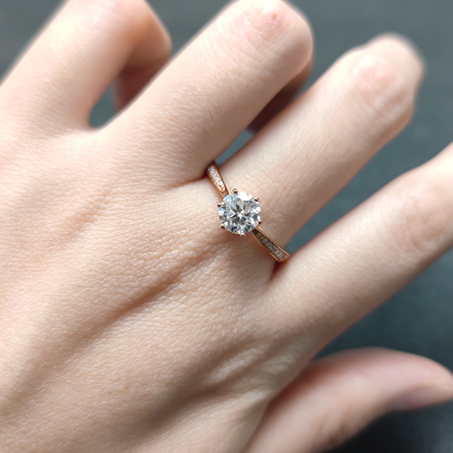 Advanced Sense10K Rose Gold Ring1Custom Pure Moissanite Carat9/14/18K Gold ring