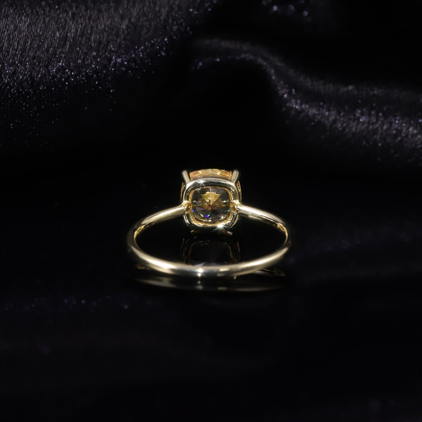 Simple and Pure9/10/14/18k Gold ring1.75Carat Ice Flower Cut High Carbon Diamond Wedding Ring Square Yellow Diamond Ring