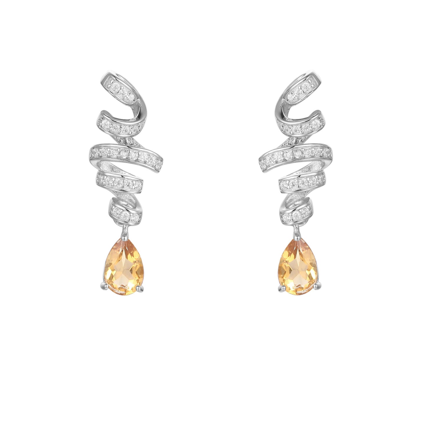 New Design Natural Amethyst Gemstone Earrings French Romantic Style s925Silver Inlaid Natural Gemstone Earrings