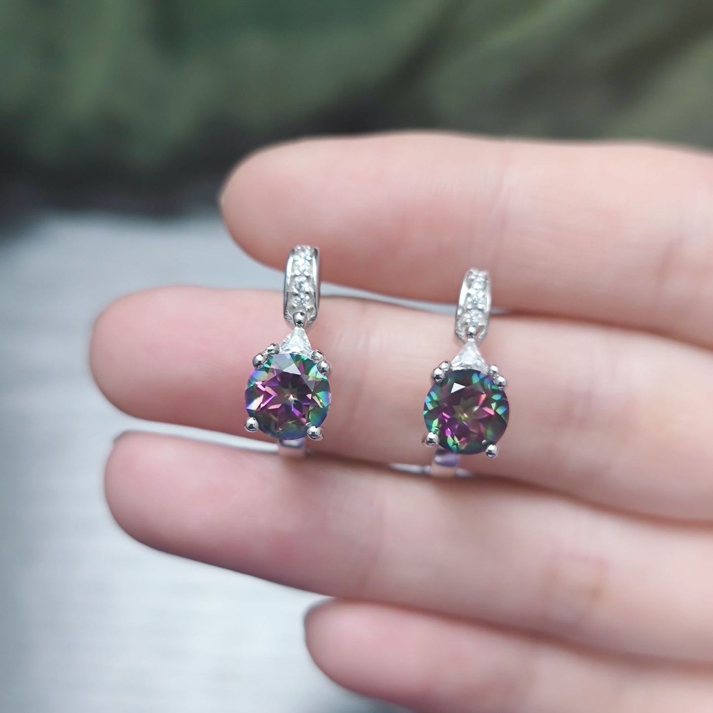 Cool Colorful Crystal Earrings s925Sterling Silver Small Earrings2024Autumn Winter New Earrings In Stock Wholesale