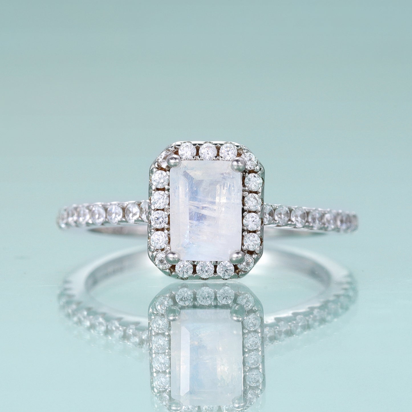 Emerald Cut Colorful Gemstone Ring s925Sterling Silver Plated18k Gold Rectangle Gemstone Wedding Ring