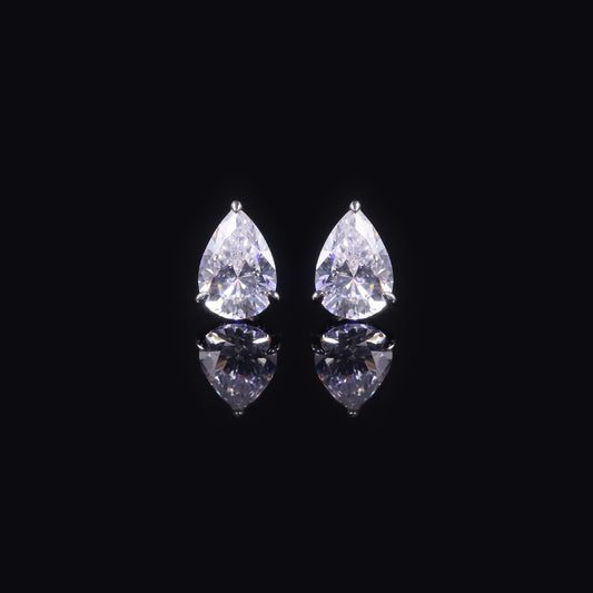 Hepburn Pear-Shaped Moissanite Ear Studs Eagle Claw0.5/1.5/2Carat s925Sterling Silver Gold-Plated Earrings Drop-Shaped