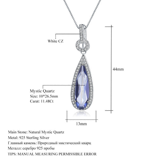 Luxury Jewelry Accessories Gemstone Sterling Silver Pendant Retro Temperament s925Silver Inlaid Crystal Necklace Pendant