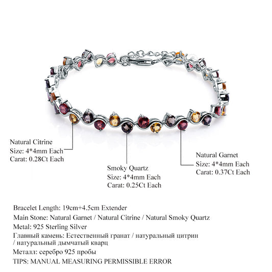 Luxury Jewelry Accessories Natural Gemstone Bracelet Unique Design Sense s925Silver Inlaid Gemstone Bracelet