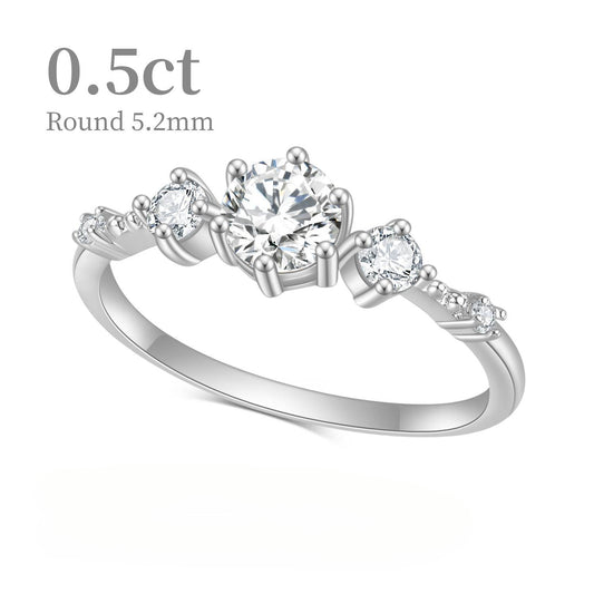 Advanced Sense ins Wind0.5ct Moissanite ring10/14/18k White Gold Rose Gold Yellow Gold Ring