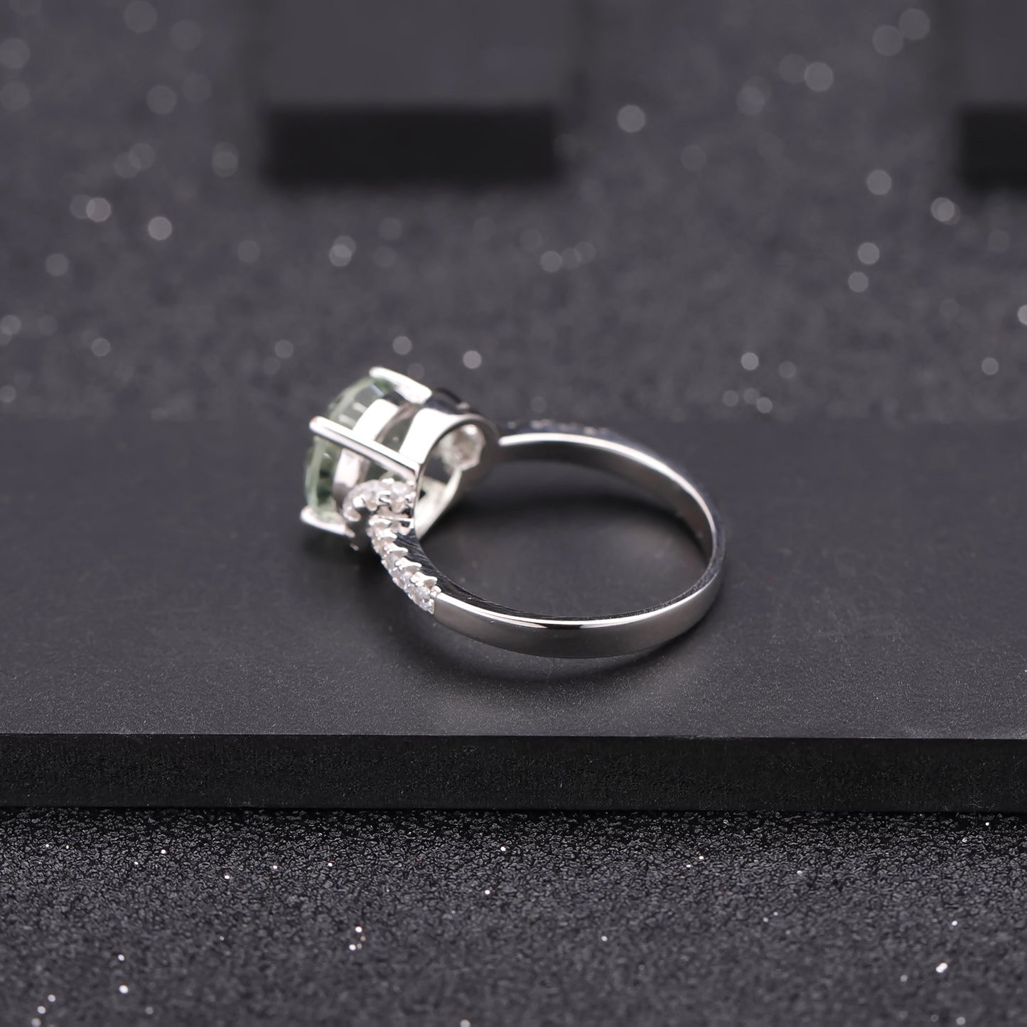 Manufacturer In-Stock Natural Stone Ring for Women Personality s925Silver Inlaid Natural Crystal Gemstone Ring